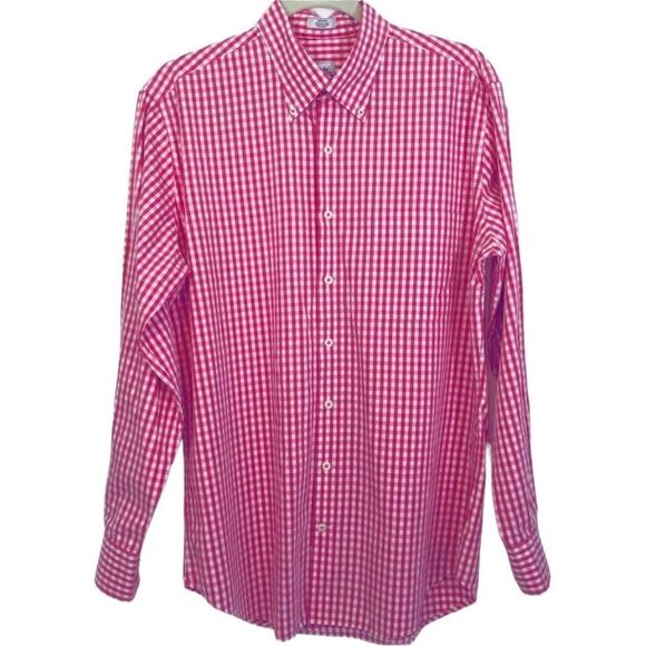 Peter Millar Pink/white gingham button-down - Picture 1 of 6